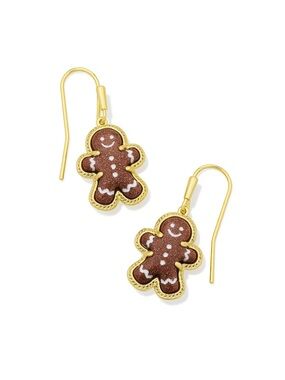 Kendra Scott Gingerbread Charm Drop Earrings in Gold and Silver